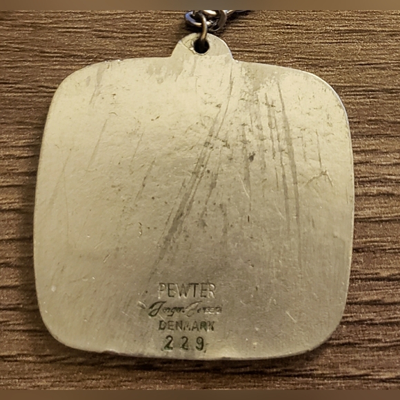 Vintage Art Deco Pewter Cat Pendant - Jorgen Jensen - Picture 4 of 5